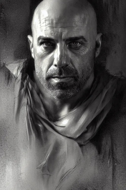 Image similar to portrait pencil sketch of joe rogan by jeremy mann and alphonse mucha, fantasy art, realistic drawing, dynamic lighting, artstation, poster, volumetric lighting, very detailed faces, 4 k, award winning