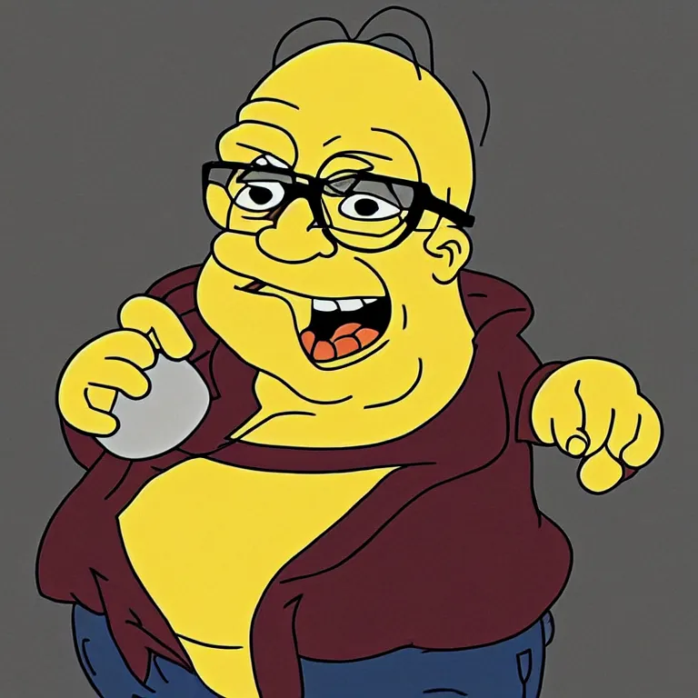 Image similar to danny devito as a simpsons character