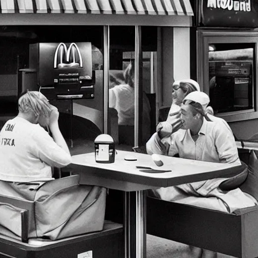 Prompt: mcdonalds in the stone age