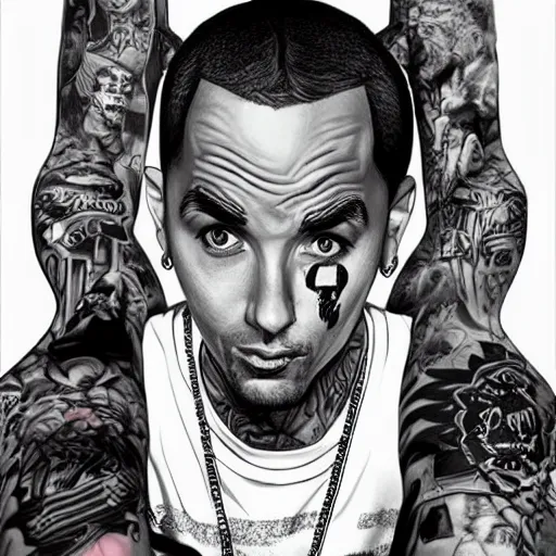 Image similar to Travis barker in the style of gta san andreas in the style of artgerm, rossdraws