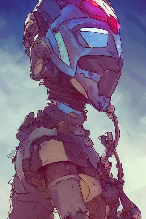 Image similar to combination suit armor aloy horizon forbidden west horizon zero dawn robot ninja mask helmet backpack tribal, art gta 5 comics, official fanart behance hd artstation by jesper ejsing, by rhads, makoto shinkai and lois van baarle, ilya kuvshinov, ossdraws radiating a glowing aura cgi rtx 2 0 2 2