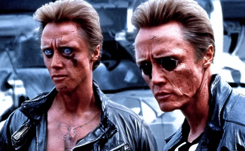 Image similar to VFX film James Cameron's The Terminator starring Christopher Walken