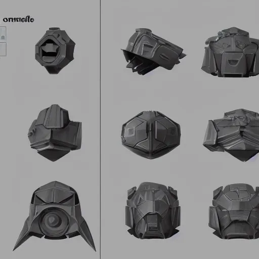 Image similar to kitbashing component, hard surface, hard surface, detailed, based on low poly convex shape, symmetric, unreal engine