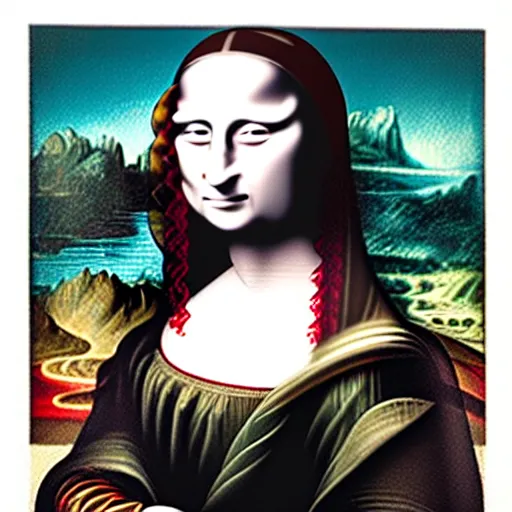 Image similar to the Mona lisa with the face of Lady Gaga