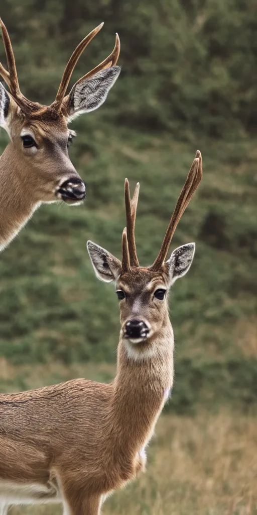 Image similar to semideer semihuman, cinematic highly detailed photo, 50 mm, bokeh