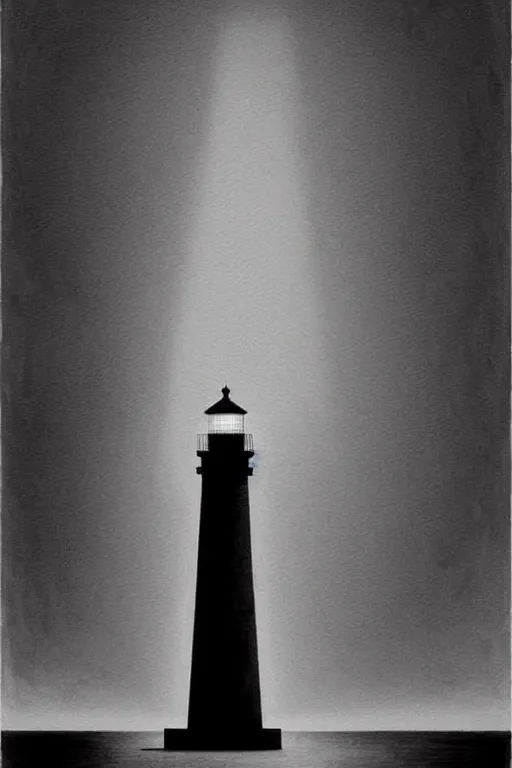 Prompt: the lighthouse, black and white, edward hopper and james gilleard zdzislaw beksisnski higly detailed