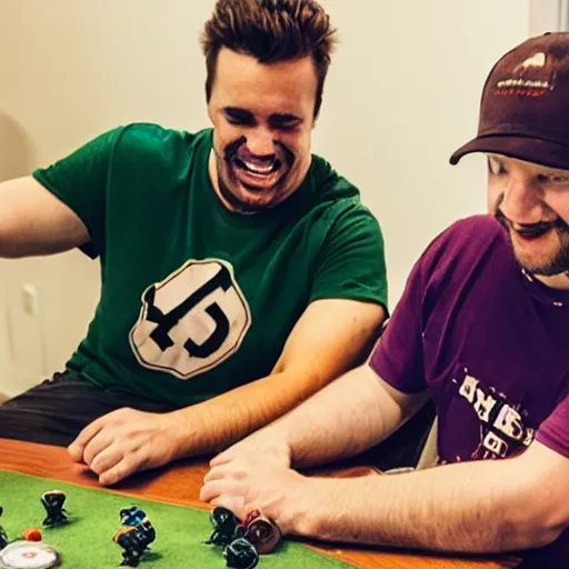 Image similar to two guys playing blood bowl