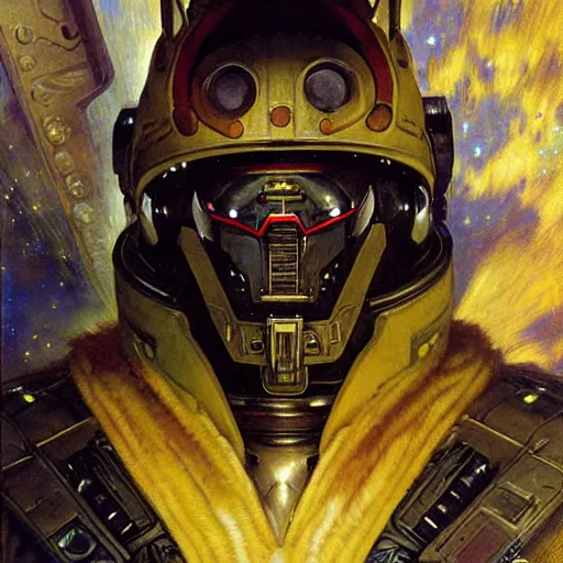 Image similar to portrait of a wolf in uniform as space priest. shadowrun furaffiniy cyberpunk fantasy highly detailed painting by gaston bussiere craig mullins jc leyendecker gustav klimt artgerm greg rutkowski john berkey, bergey, craig mullins, ruan jia, raymond swanland, jeremy mann, tom lovell, alex malveda