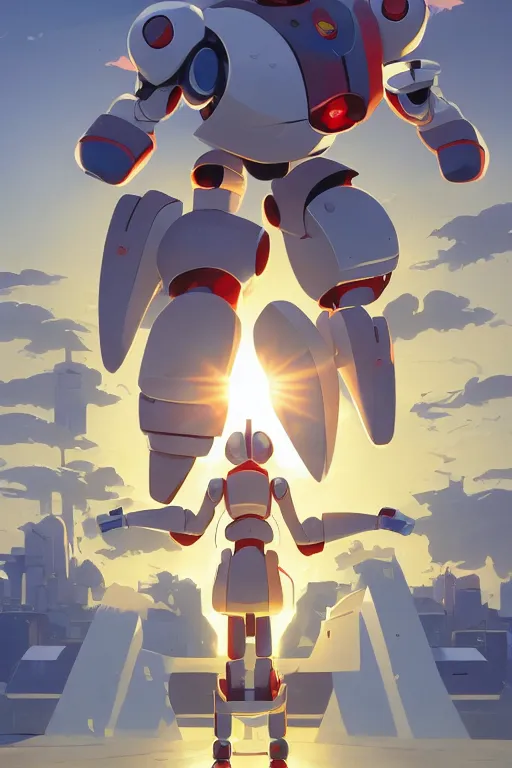 Image similar to metabots medabots medarotto medarot robot minimalist comics, behance hd by jesper ejsing, by rhads, makoto shinkai and lois van baarle, ilya kuvshinov, rossdraws global illumination ray tracing hdr radiating a glowing aura