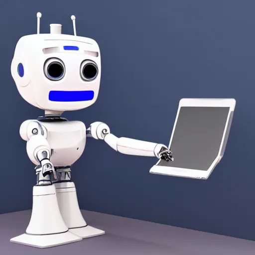 Image similar to a happy robot responding to user requests