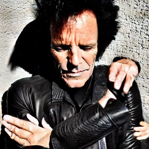 Image similar to a combination of sting, prince, bruce springsteen in one person