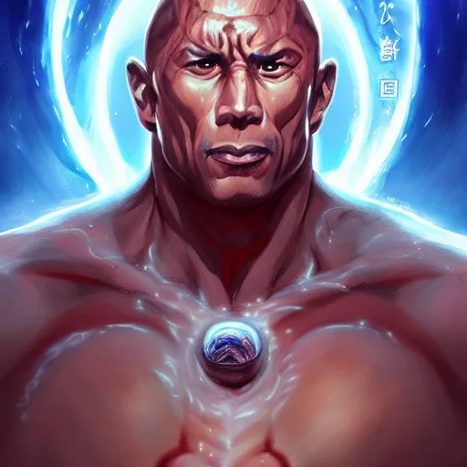 Image similar to anime portrait of the rock as a shaman yedi using dark force to eliminate trump as an anime antagonist by Stanley Artgerm Lau, WLOP, Rossdraws, James Jean, Andrei Riabovitchev, Marc Simonetti, and Sakimichan, trending on artstation