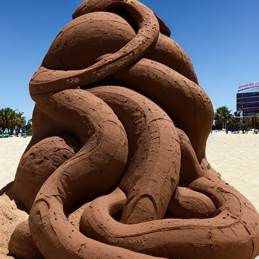 Prompt: distorted by emma rios, by mike mignola sand sculpture. a photograph of the human intestine in all its glory. each section of the intestine is labelled, & various items & creatures can be seen inside, such as bacteria, food particles, & even a little mouse.