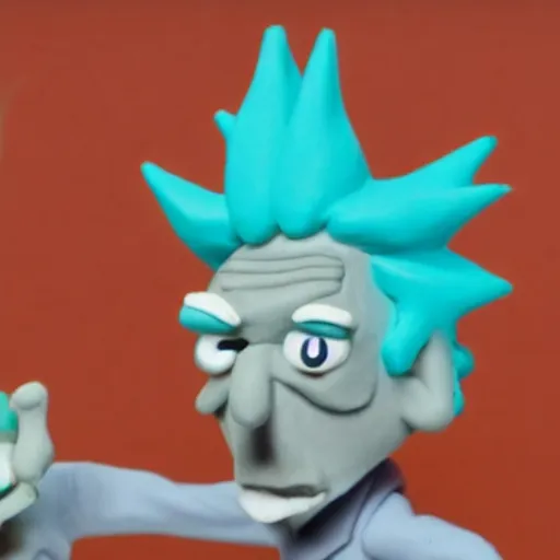 Image similar to Rick Sanchez, claymation style