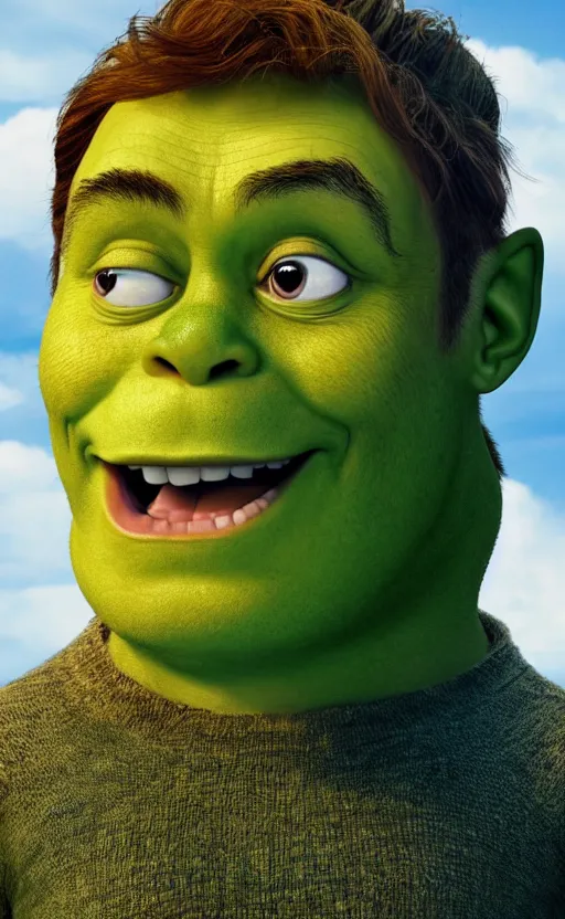 Prompt: elon musk mutates in shrek as a result of a bio - experiment, photorealistic, photo, realistic, 8 k, hdr, high quality, high resolution, detailed, 8 k quality, 8 k resolution