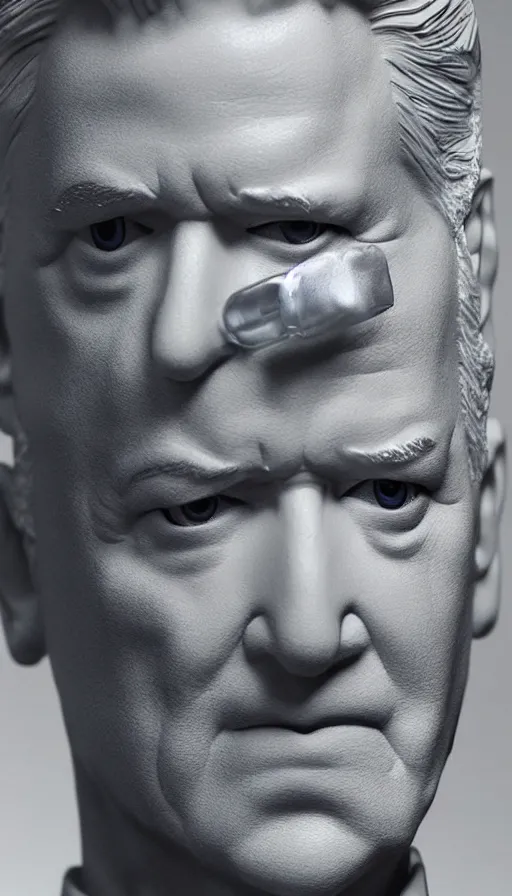 Prompt: hot toys figurine of david lynch, realistic, up close image, 1 / 1 6 th scale, unopened, listing image, hd