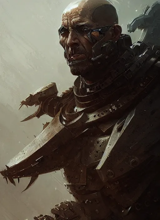 Image similar to portrait of wounded epic armored war commander. highly detailed, digital painting, concept art, smooth, sharp focus, illustration, art by greg rutkowski
