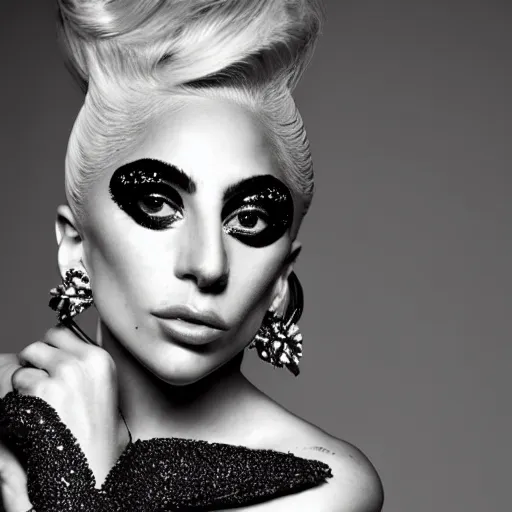 Prompt: award winning portrait of lady gaga, photo by mark mann