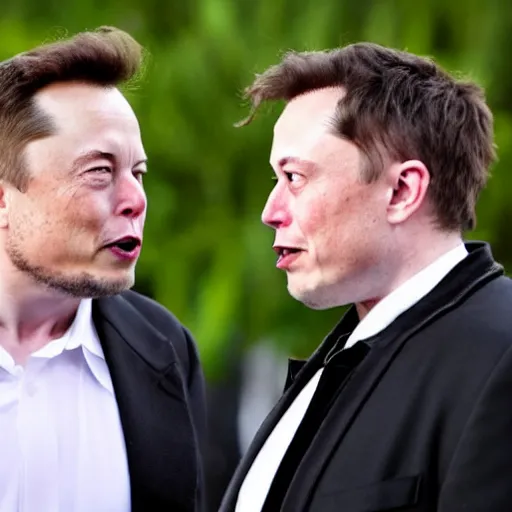 Prompt: elon musk arguing with grimes