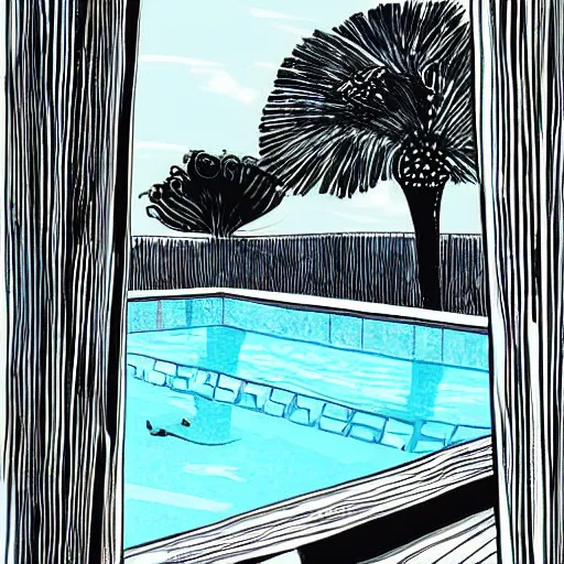 Image similar to illustration the swimming pool by maila favre