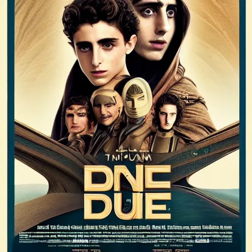 Image similar to Dune Characters Poster in Arabic, Timothée Chalamet is Paul, تيموثي شالاميت هو بول, cinematic HDRI 8K