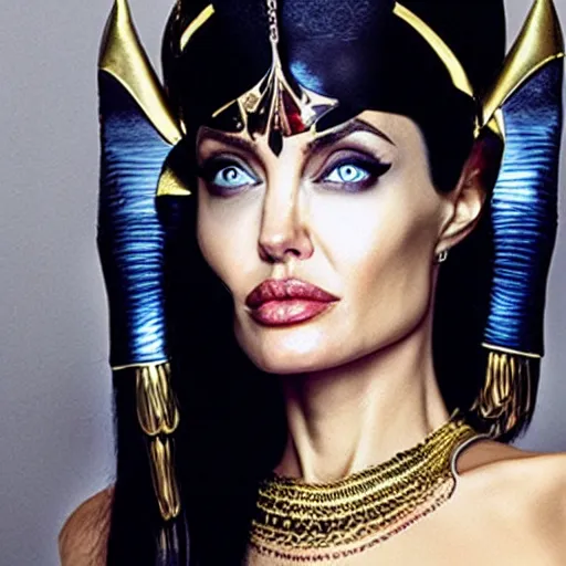 Image similar to an amazing award winning photo of angelina jolie as cleopatra