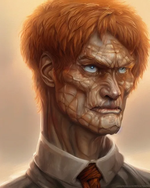 Prompt: portrait of Garfield as a titan from attack on titan, fantasy, intricate, elegant, highly detailed, digital painting, artstation, concept art, smooth, sharp focus, illustration, art by artgerm and greg rutkowski