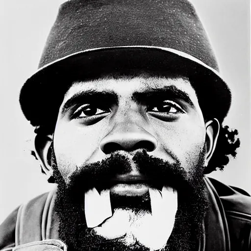 Image similar to portrait of kyrie irving, kyrie irving as che guevara, heroico, black and white, photograph by alberto korda, inspiring, dignifying, national archives