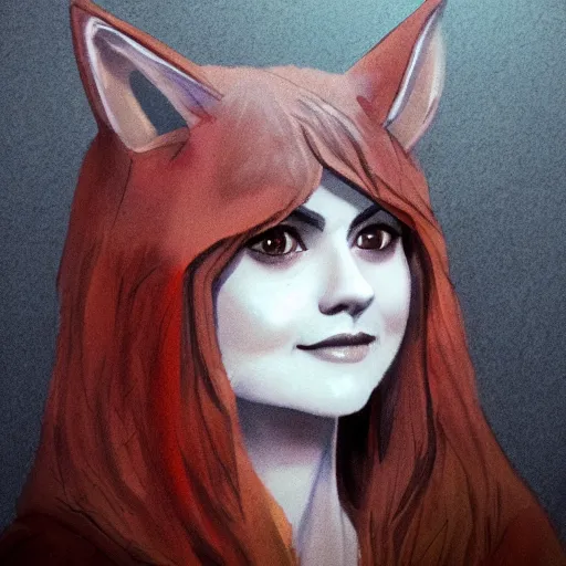 Prompt: a humanoid fox with a face inspired by jenna coleman