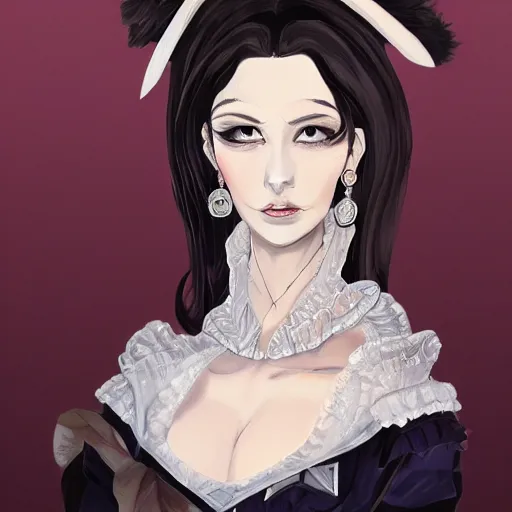 Image similar to Lady Dimitrescu, character portrait by Masanori Warugai, digital art, trending on artstation
