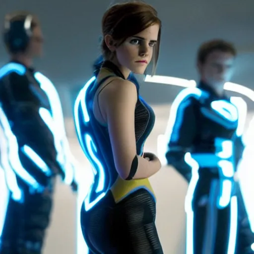 Image similar to movie still of emma watson in tron : legacy ( 2 0 1 0 )