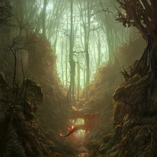 Image similar to highly detailed creepy forest humanoide creature in robes, stephen bliss, unreal engine, fantasy art by greg rutkowski, loish, rhads, ferdinand knab, makoto shinkai and lois van baarle, ilya kuvshinov, rossdraws, tom bagshaw, global illumination, radiant light, detailed and intricate environment