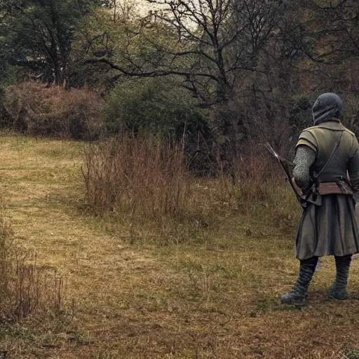 Image similar to tarkovskij's movie stalker set in a medieval fantasy world 8 k still shot