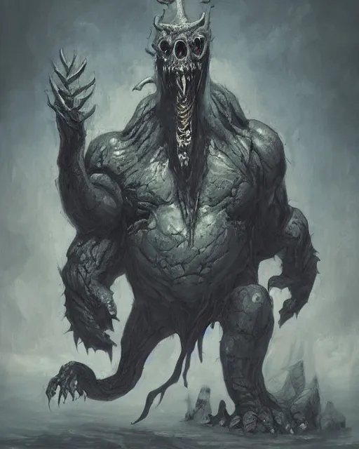 Prompt: a huge scary monster by BROM