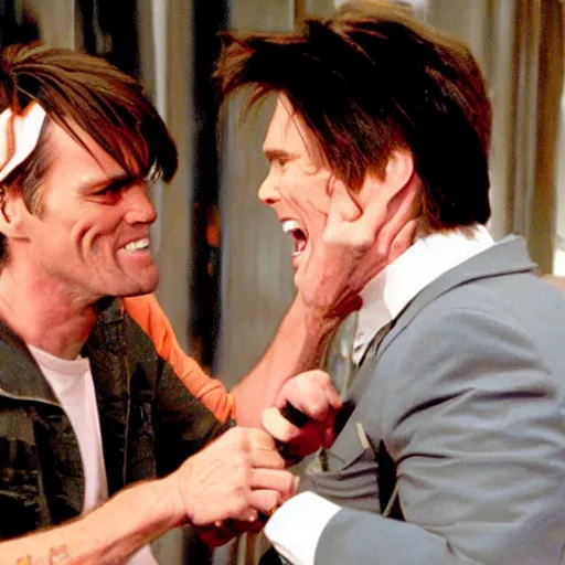 Image similar to Jim Carrey attacks Jim Carrey