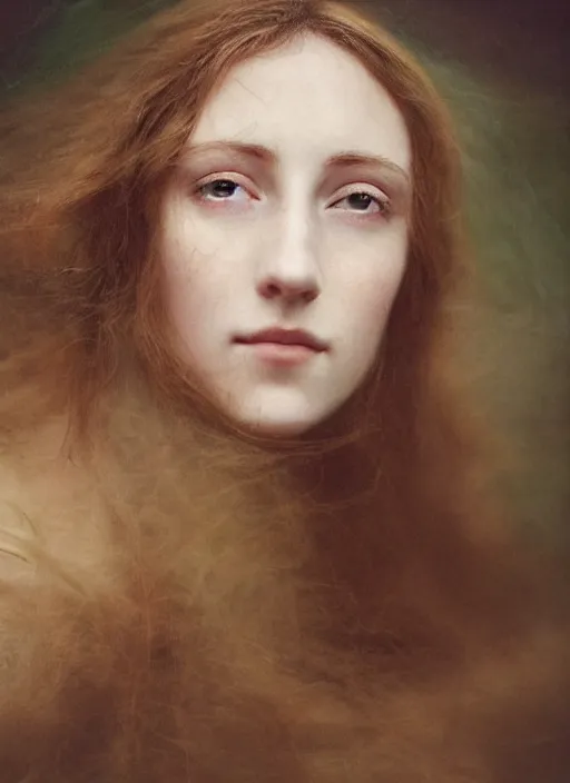 Prompt: Kodak Portra 400, 8K,ARTSTATION, Caroline Gariba, soft light, volumetric lighting, highly detailed, britt marling style 3/4 by Giovanni Gastel , extreme Close-up portrait photography of a beautiful woman how pre-Raphaelites with her eyes closed,inspired by Ophelia by Millais paint, the face emerges from water of Pamukkale, underwater face, hair are intricate with highly detailed realistic beautiful brunches and flowers like crown, Realistic, Refined, Highly Detailed, soft blur background, outdoor soft pastel lighting colors scheme, outdoor fine art photography, Hyper realistic, photo realistic