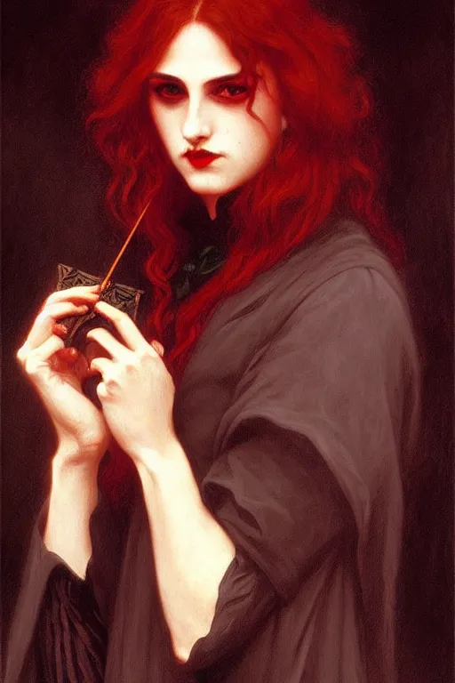Image similar to victorian vampire, painting by rossetti, bouguereau, detailed art, artstation