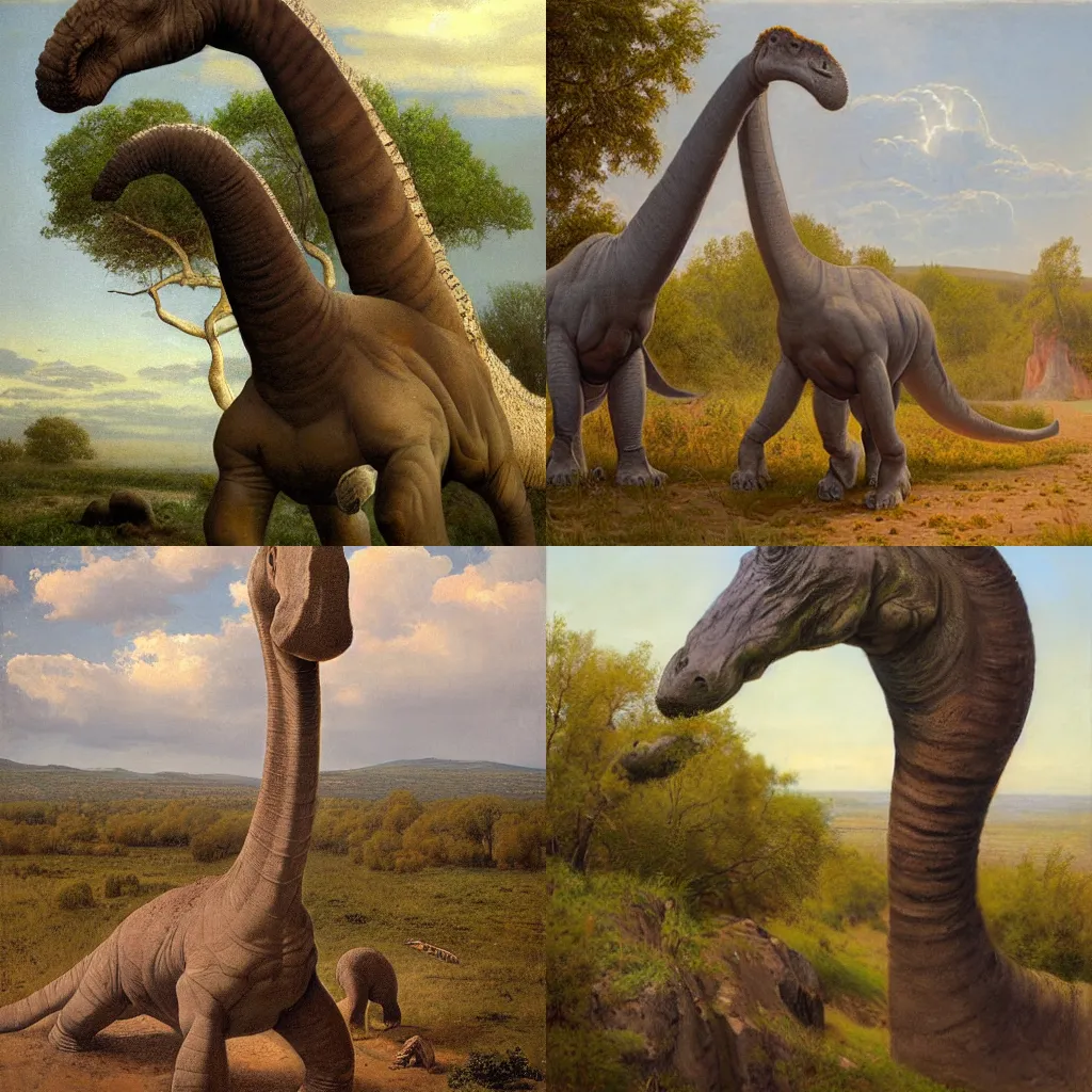 Prompt: Brachiosaurus, Ivan Kramskoi