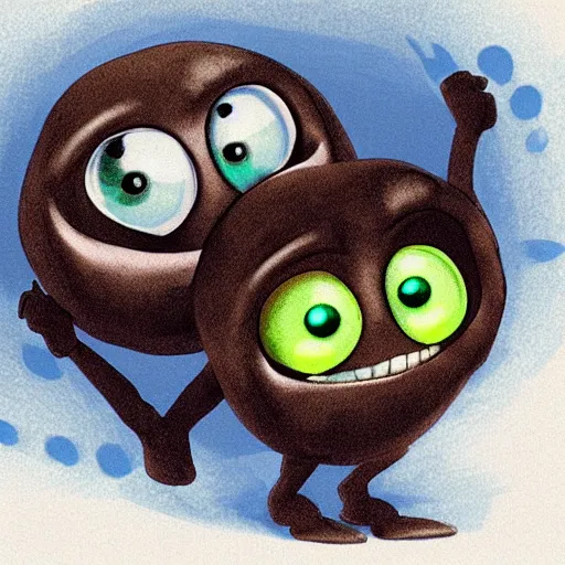 Image similar to cute alien creautes, big glowing eyes in the style of pixar