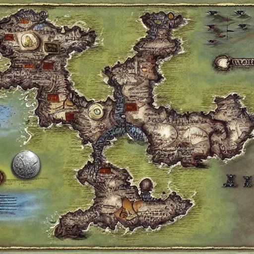 Image similar to beautiful and extremely detailed fantasy board game map