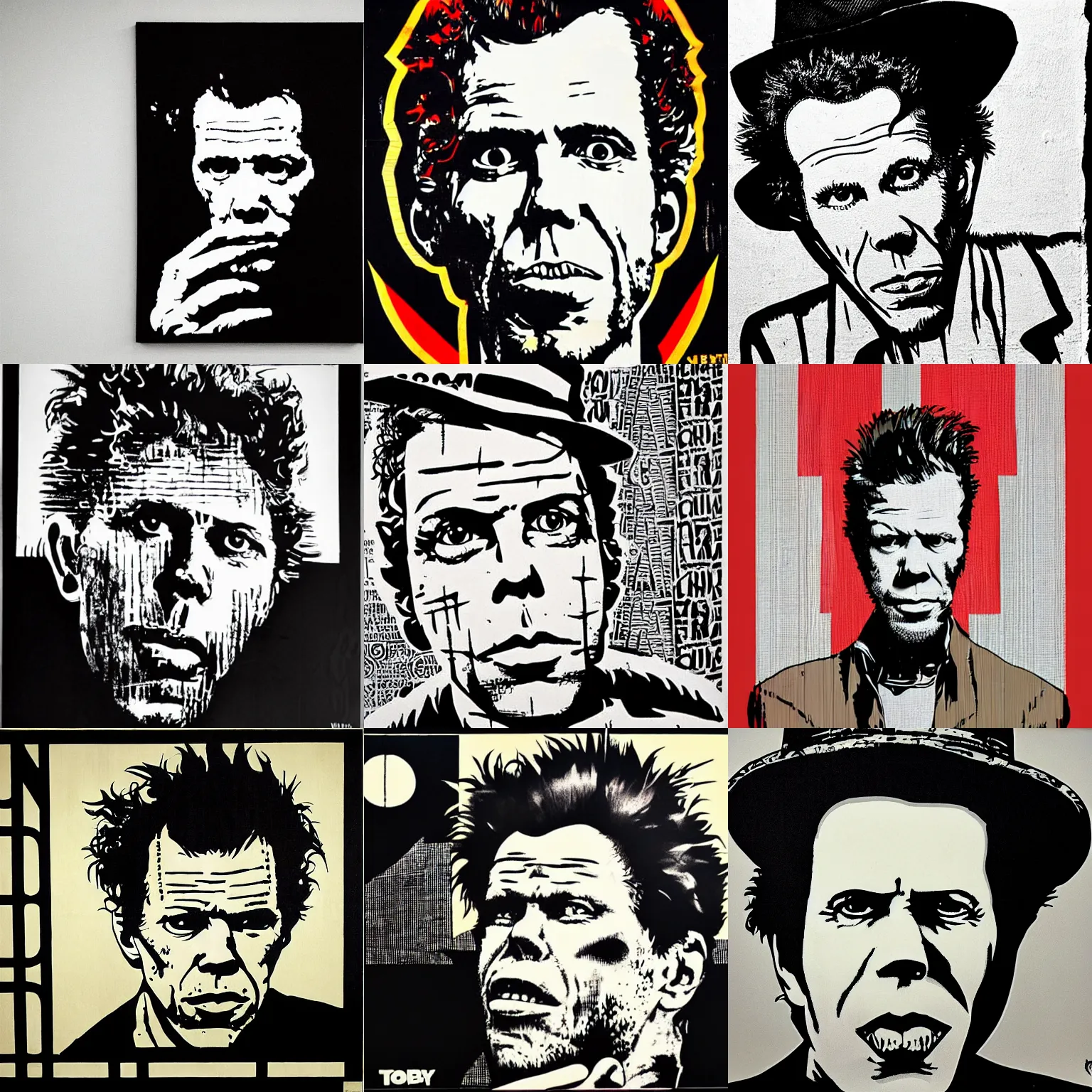 Prompt: tom waits by obey giant