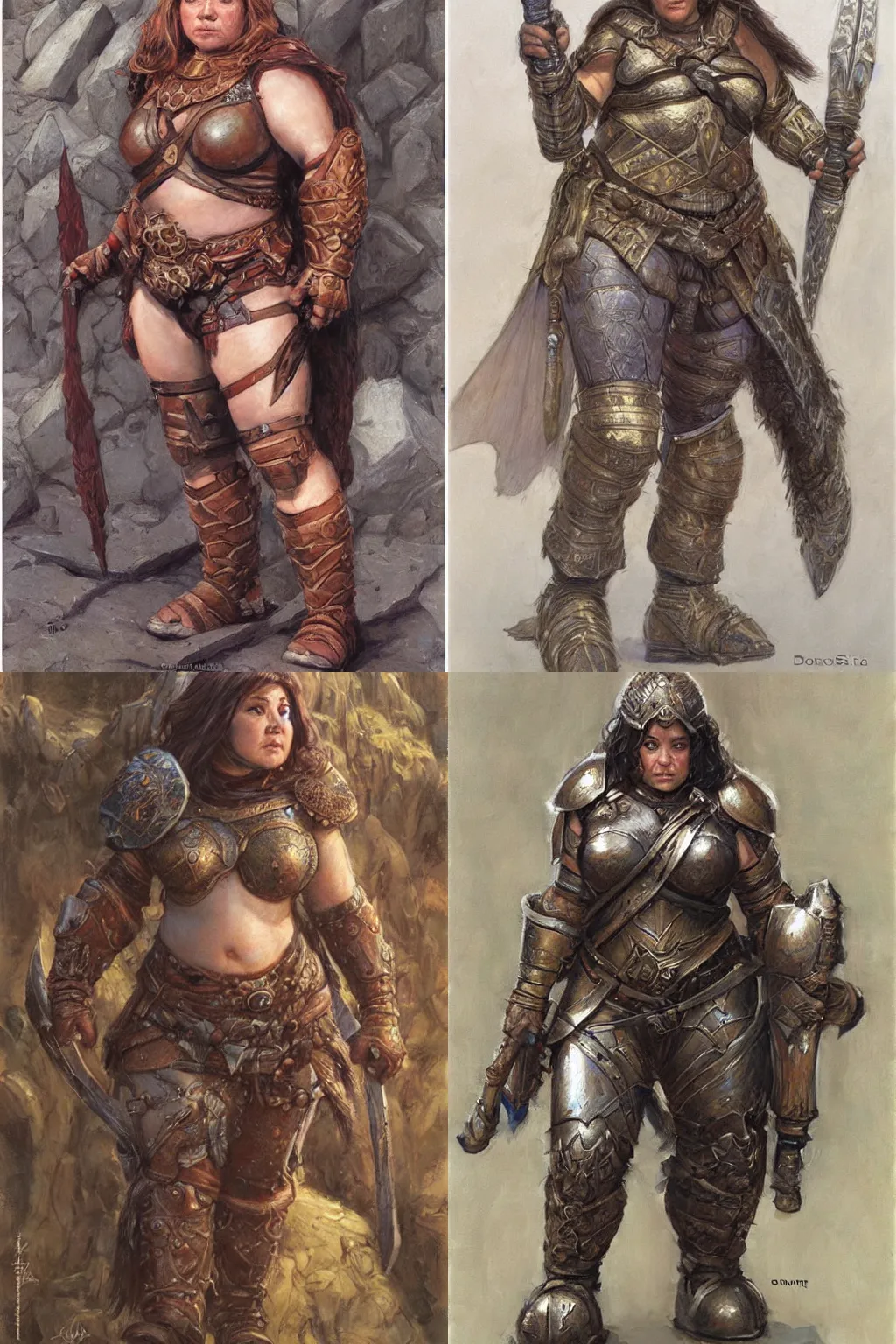 Image similar to female dwarven warrior, chubby short stature | by donato giancola