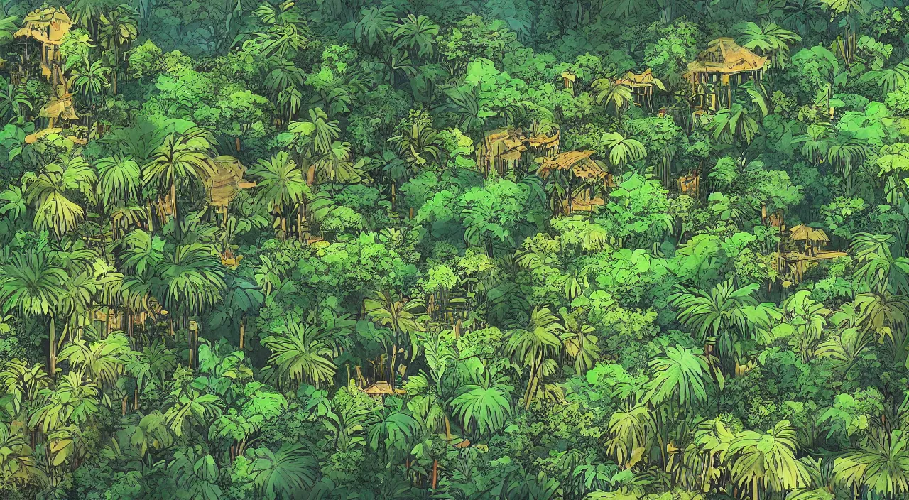 Prompt: close zouk fabric wall fortress landscape jungle dirt a spectacular view cinematic illustration by john kirby