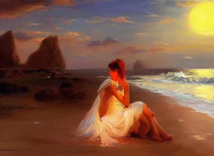 Image similar to beach moonlight by vladimir volegov and alexander averin and delphin enjolras