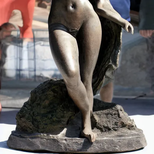 Image similar to a statue of Megan Fox by Michelangelo