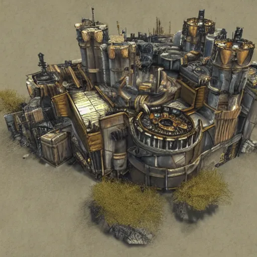 Image similar to a steampunk version of the citadel from half - life