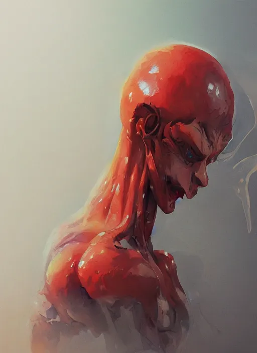 Prompt: semi reallistic gouache gesture painting, by yoshitaka amano, by ruan jia, by conrad roset, by dofus online artists, detailed anime 3 d render of an alien monstrous watermelon, portrait, cgsociety, artstation, rococo mechanical, digital reality, sf 5 ink style, dieselpunk atmosphere, gesture drawn