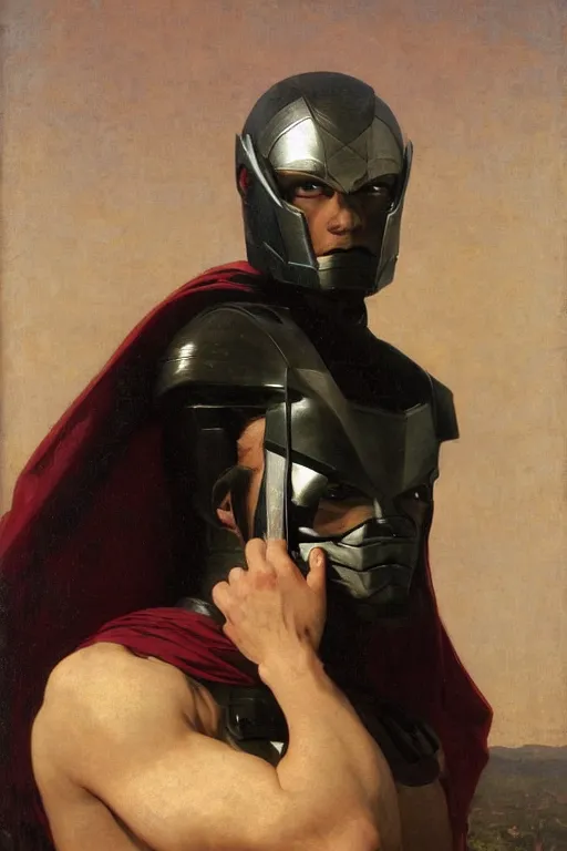 Prompt: Magneto from the X-Men with his helmet on by William Adolphe Bouguereau