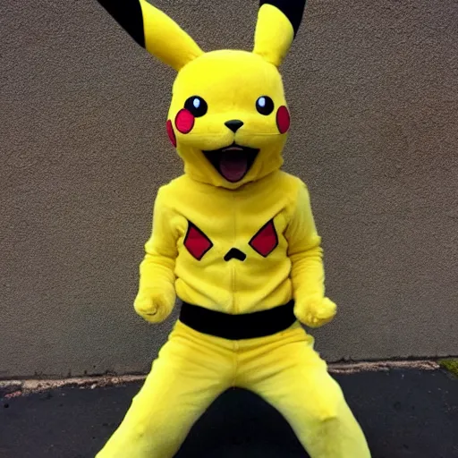 Prompt: Pikachu furrsuit