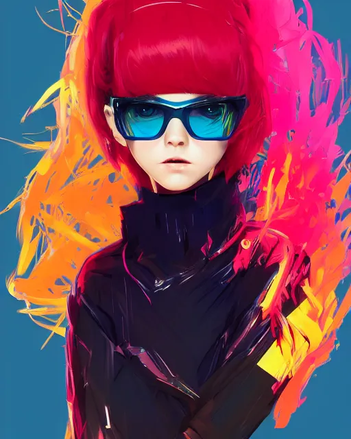 Image similar to poster woman with futuristic streetwear and spiky hair, colourful, pretty face, intricate eyes, elegant, Anime by Kuvshinov Ilya, Cushart Krentz and Gilleard James, 4k, HDR, Behance Trending on artstation, award winning